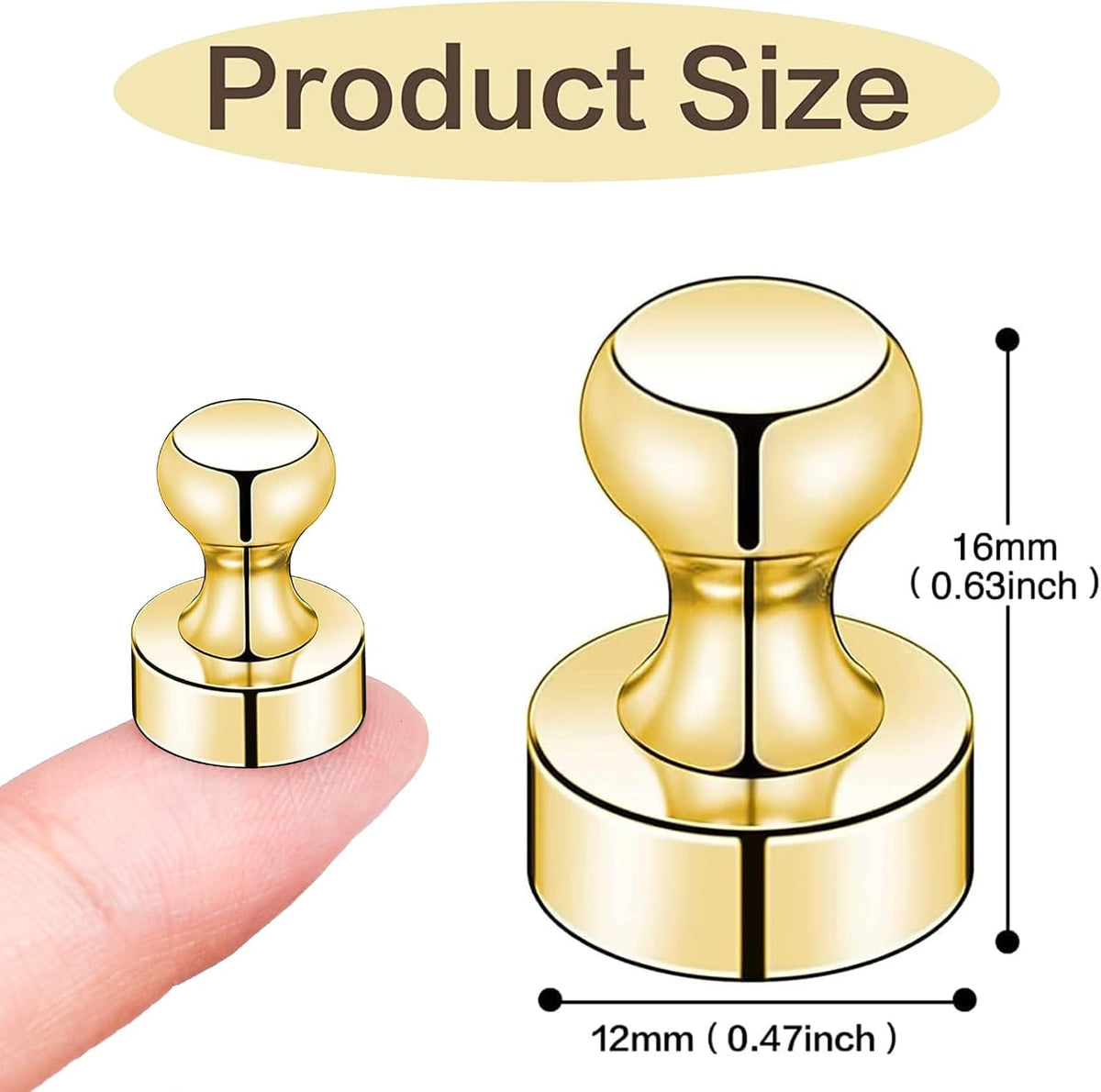 LOVIMAG Fridge Magnets 20 Pack Magnet Refrigerator Locker Whiteboard Gold