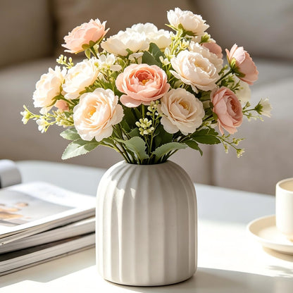 Nawaza Ceramic Flower Vase White Small Farmhouse Table Decor Vase V14