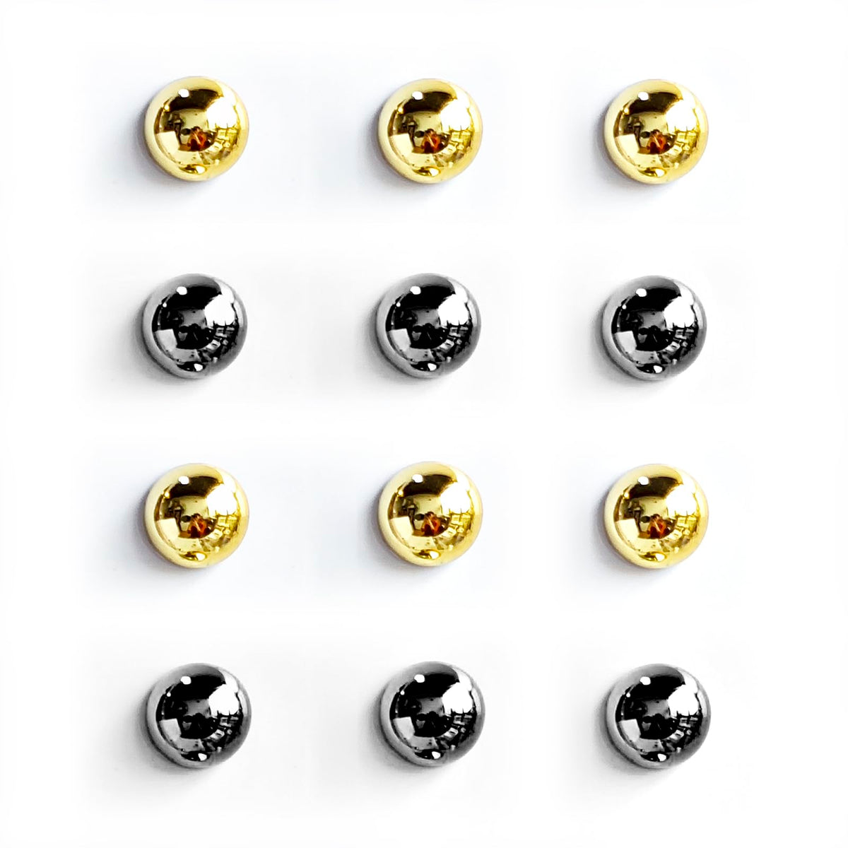 Silver Fridge Magnets 12PCS Small Round Magnet for Refrigerator