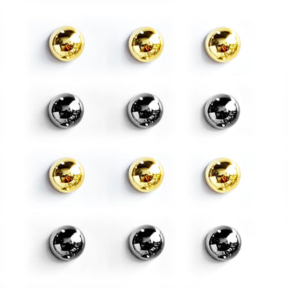 Silver Fridge Magnets 12PCS Small Round Magnet for Refrigerator