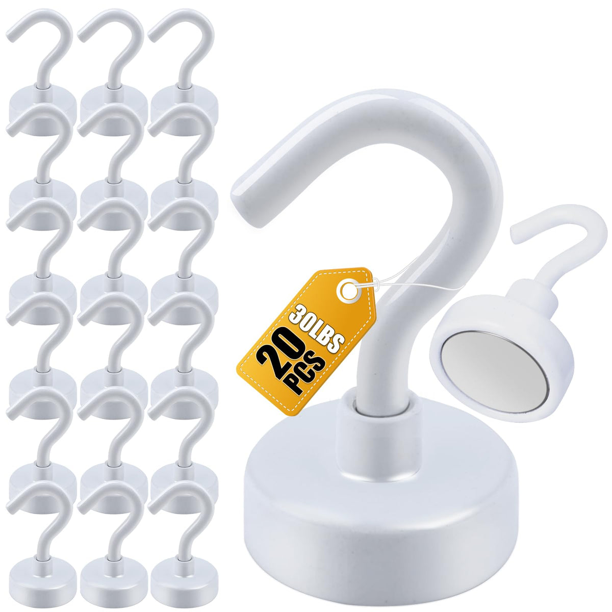 DIYMAG Magnetic Hooks 20pcs 30lbs+ Cruise Essentials 2026 Magnet Hook