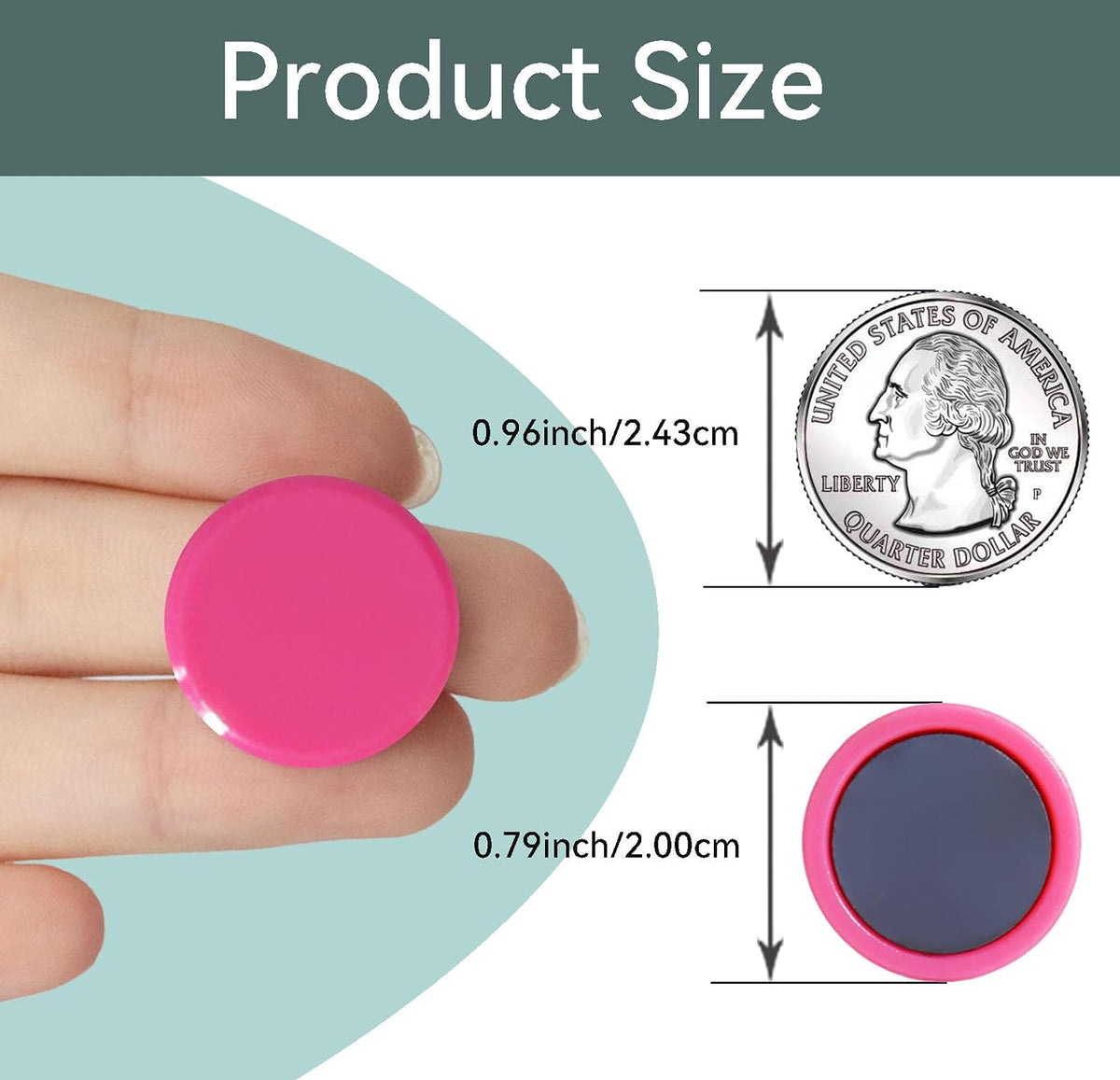 Fridge Magnets, 20PCS 10 Colors Mini Round Heavy Duty for Whiteboard