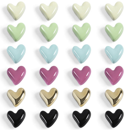 22Pcs Fridge Magnets,Cute Love Heart Decorative Magnets, Refrigerator Magnets for Whiteboard Cabinet Locker,Strong Holding Power,Gold
