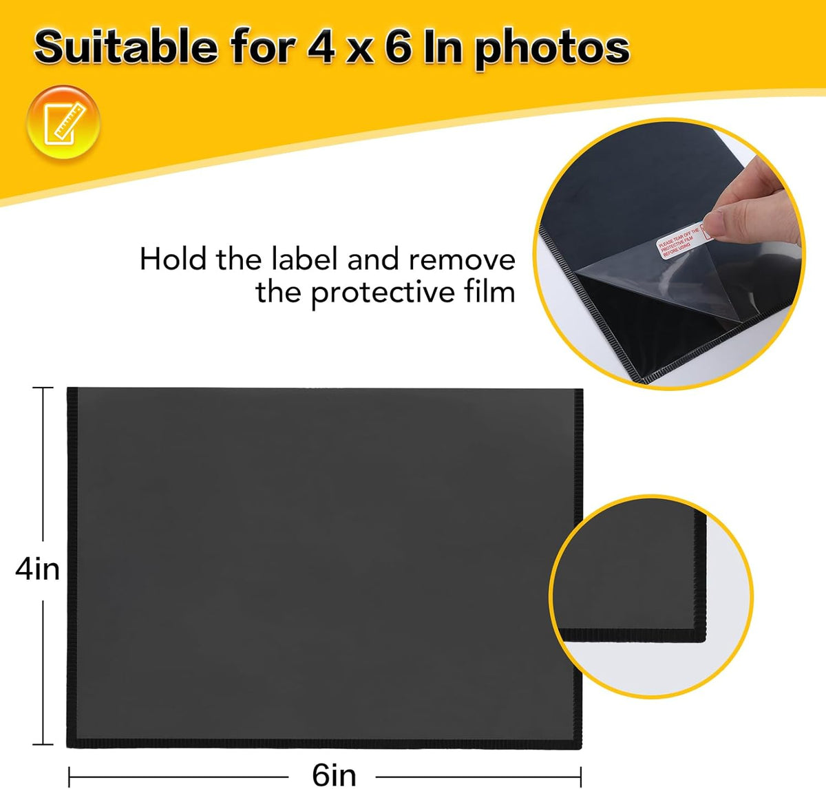YixangDD 15 Pack Magnetic Picture Frames for Refrigerator, 4x6 Inch, Black