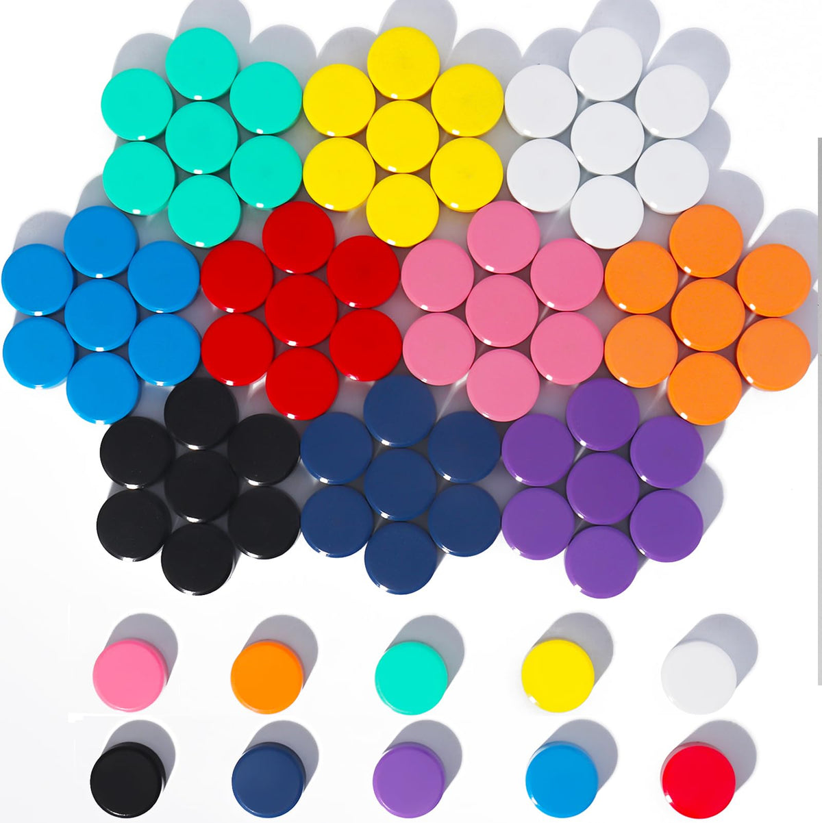 Fridge Magnets, 20 Pack 10 Colors Strong Small Round for Whiteboard