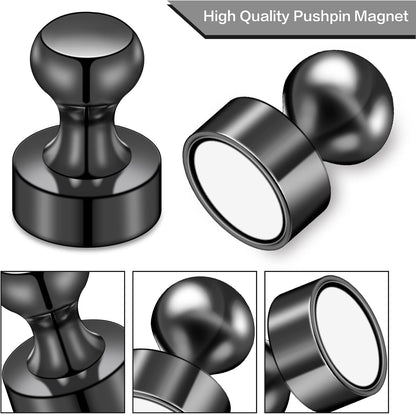 LOVIMAG Fridge Magnets 20 Pack Magnet Refrigerator Locker Whiteboard Black