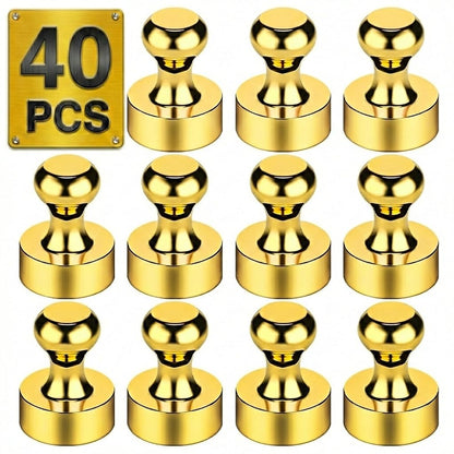 Metallic Magnets, Refrigerator Magnets, 20 Pack Black Magnetic Push Pins, Strong Fridge Magnets, Multi-use Whiteboard Magnets Perfect for Kitchen Office Classroom