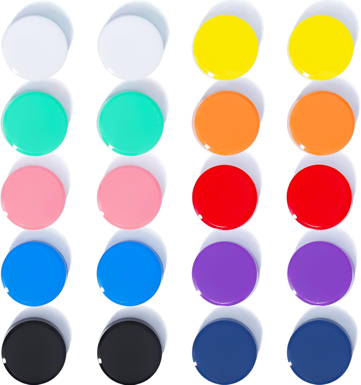 Fridge Magnets, 20 Pack 10 Colors Strong Small Round for Whiteboard