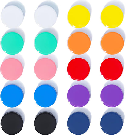 Fridge Magnets, 20 Pack 10 Colors Strong Small Round for Whiteboard