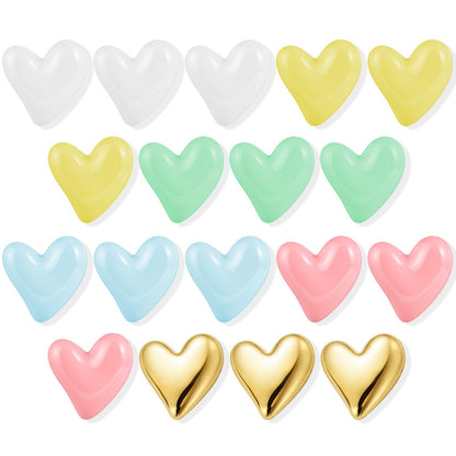 18 Pcs Heart Fridge Magnets for Refrigerator Locker Whiteboard Decor, Gold