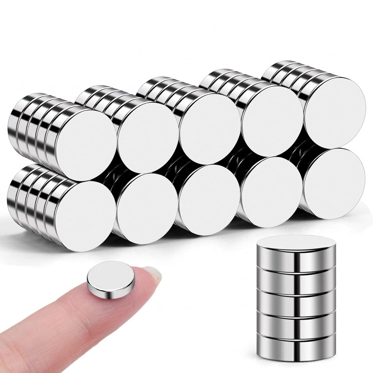 50 Pcs Neodymium Magnets, 10x3mm Tiny Round Disc Refrigerator Magnets