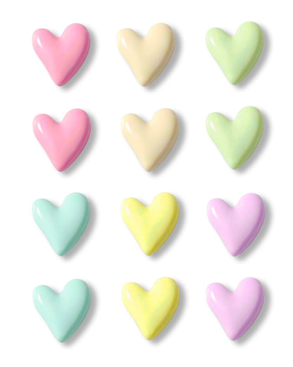 18 Pcs Cute Heart Decorative Magnets，Gold Fridge Magnets，Home Kitchen Magnets Set Decorative for Office Whiteboards (18 Pcs - Gold)