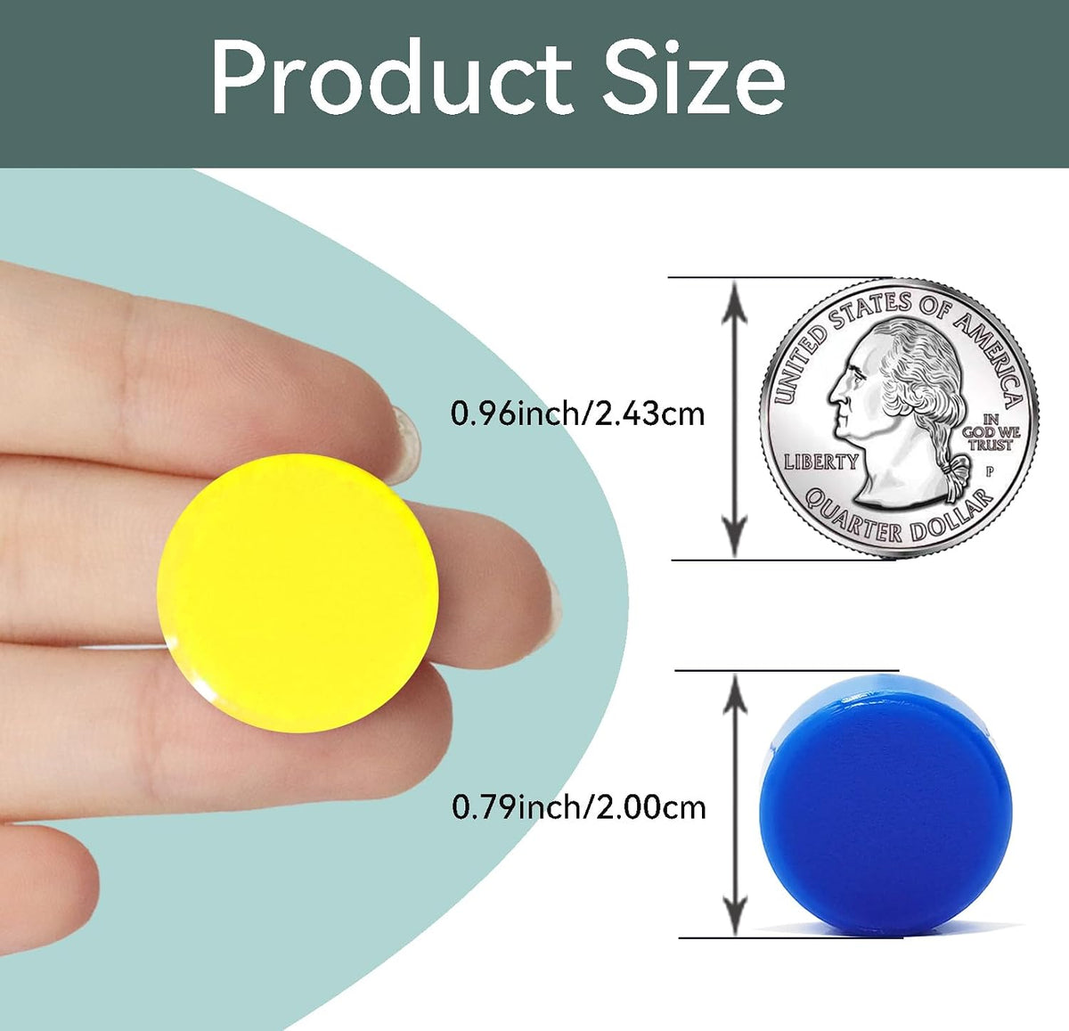 Fridge Magnets, 20 Pack 10 Colors Strong Small Round for Whiteboard