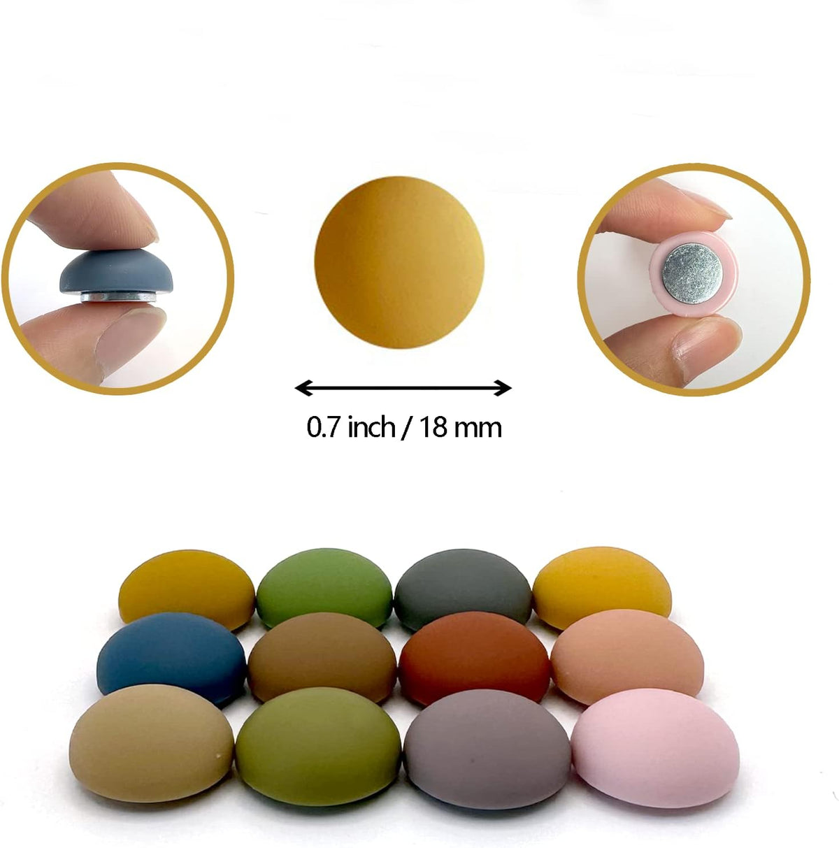12PCS Strong Colorful Decorative Cute Matte Fridge Magnets