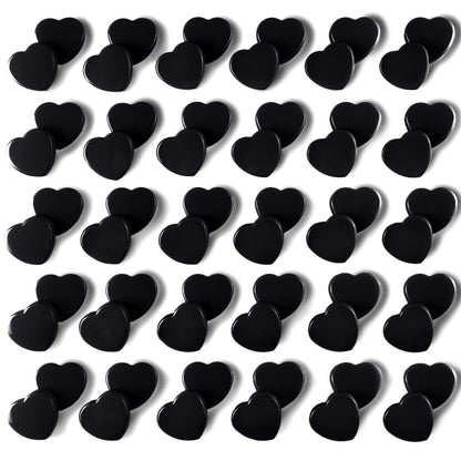 Fridge Magnets - 20PCS Cute Refrigerator Magnets, Decorative Mini Strong Magnets for Whiteboard, Locker, Photo & Map - Black Small Heavy Duty Magnet for Home Office School Kitchen (Heart)