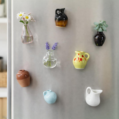 8 Pcs Cute Mini Vase Magnets for Fridge, Funny Plant Decorative Magnets