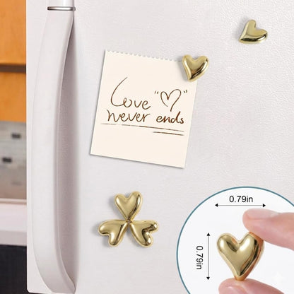 22Pcs Fridge Magnets,Cute Love Heart Decorative Magnets, Refrigerator Magnets for Whiteboard Cabinet Locker,Strong Holding Power,Gold