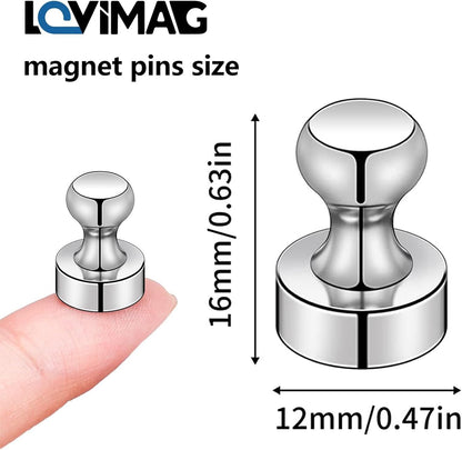 LOVIMAG Fridge Magnets 20 Pack Magnet Refrigerator Locker Whiteboard Silver