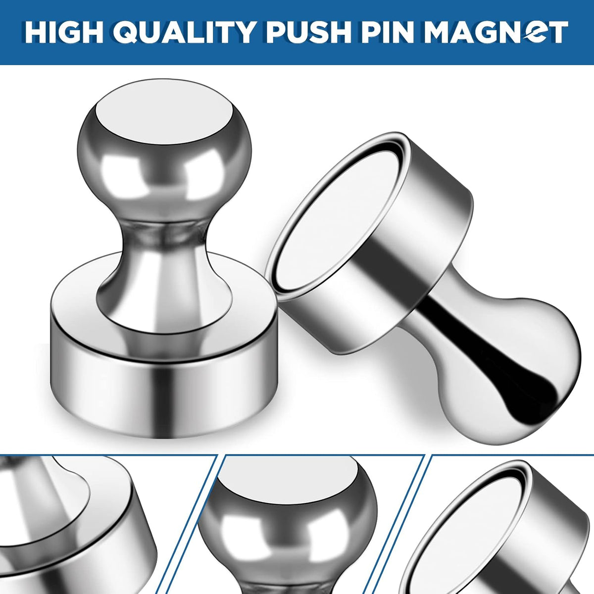 LOVIMAG Fridge Magnets 12 Pack Magnet Refrigerator Locker Whiteboard Silver