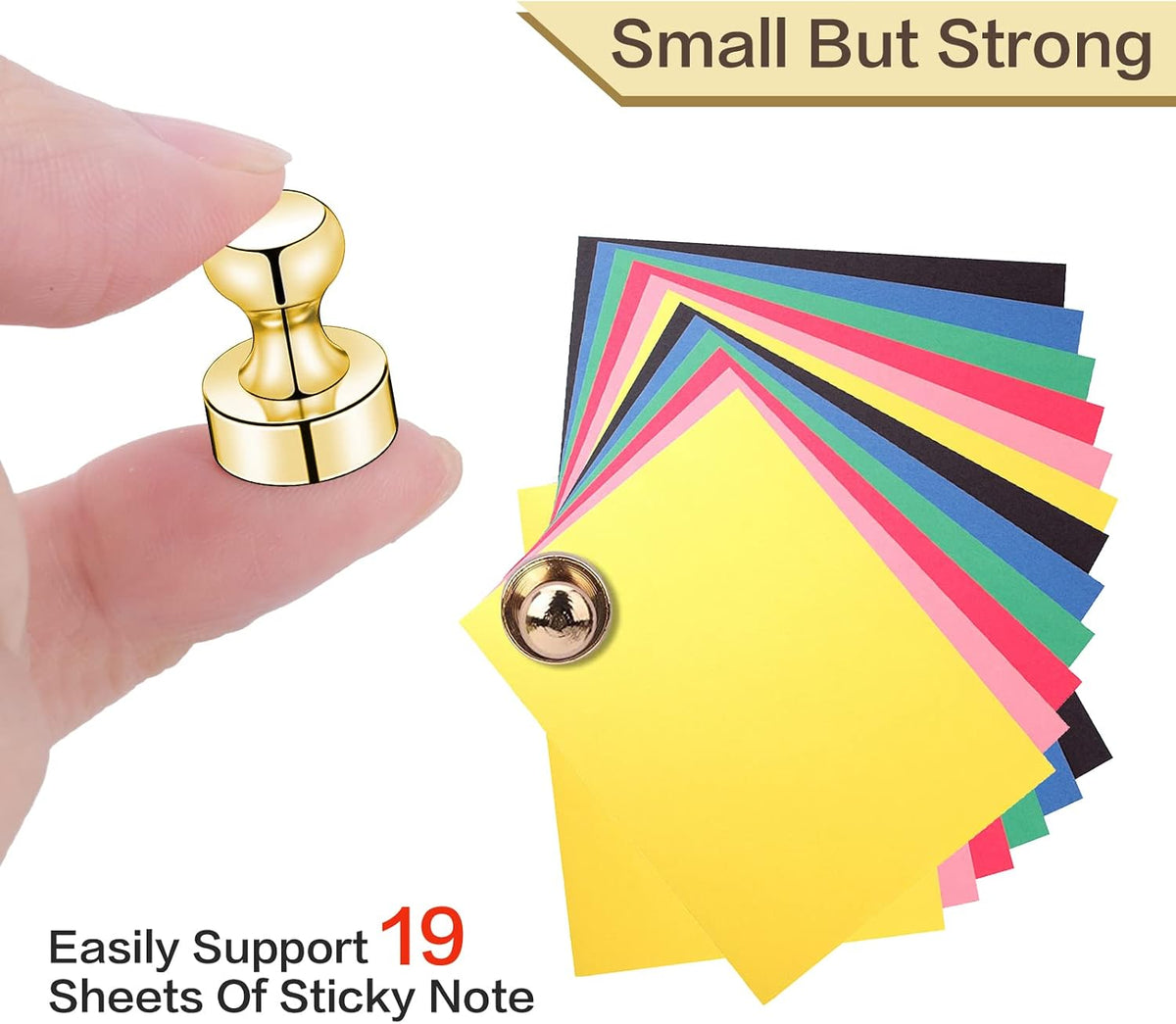 LOVIMAG Fridge Magnets 20 Pack Magnet Refrigerator Locker Whiteboard Gold