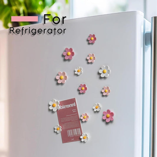 18 pcs - Cute Flower Magnet, Girl Pink Magnet for Fridge and Locker, Whiteboard, and Decoration（18 pcs - Flower-Pink