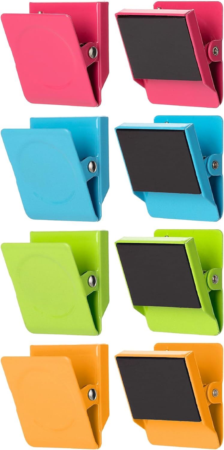 Mr. Pen- Magnetic Clips, 8 pcs, Assorted Color, 1.2”, Metal Clips