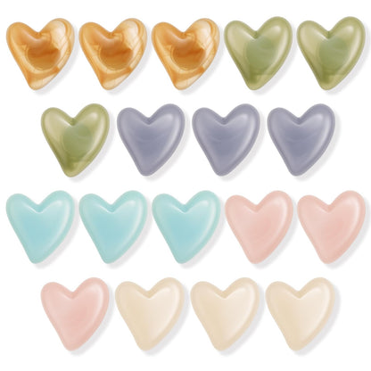 18 Pcs Heart Fridge Magnets for Refrigerator Locker Whiteboard Decor, Gold