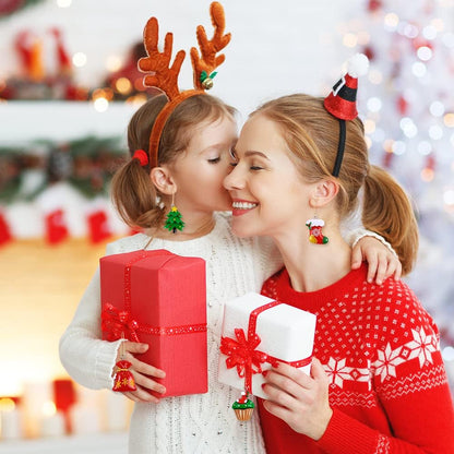 JOICEE 40PCS Mini Christmas Tree Hanging Ornaments Tiny Resin Decorations