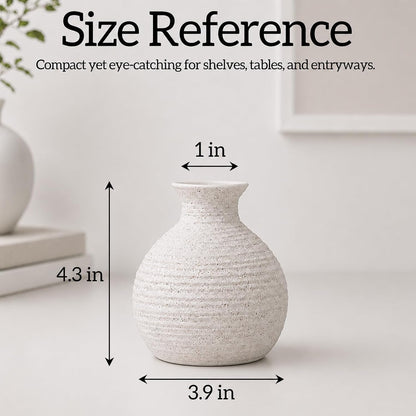 Nawaza Ceramic Flower Vase White Small Farmhouse Table Decor Vase V14