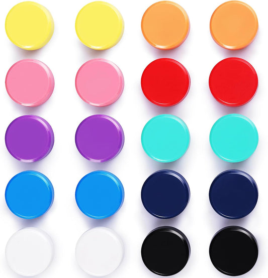 Fridge Magnets - 20 Pack Strong Refrigerator Magnets, 10 Colors Small Round Magnet, Cute Mini Decorative Magnets for Whiteboard, Locker, Office, Crafts, Kitchen, Classroom, Heavy Duty Magnet