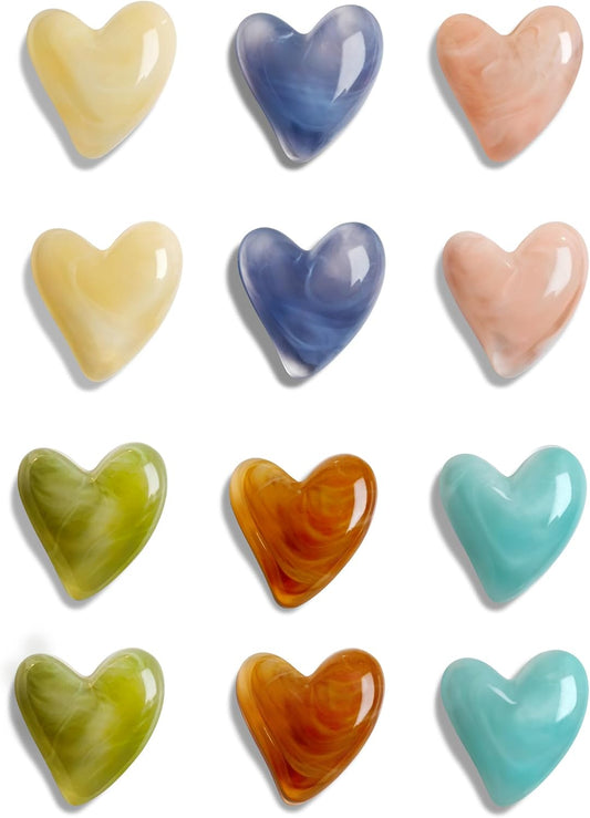 Mymazn 12Pcs Cute Fridge Magnets, Refrigerator Magnets, Heart