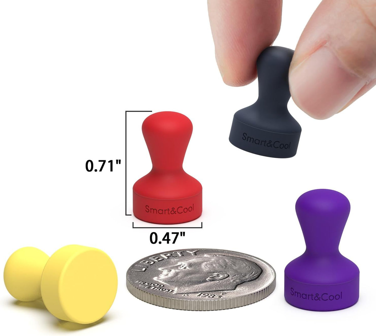 SMART&COOL Silicone Anti Scratch Refrigerator Magnets, 20 Pack