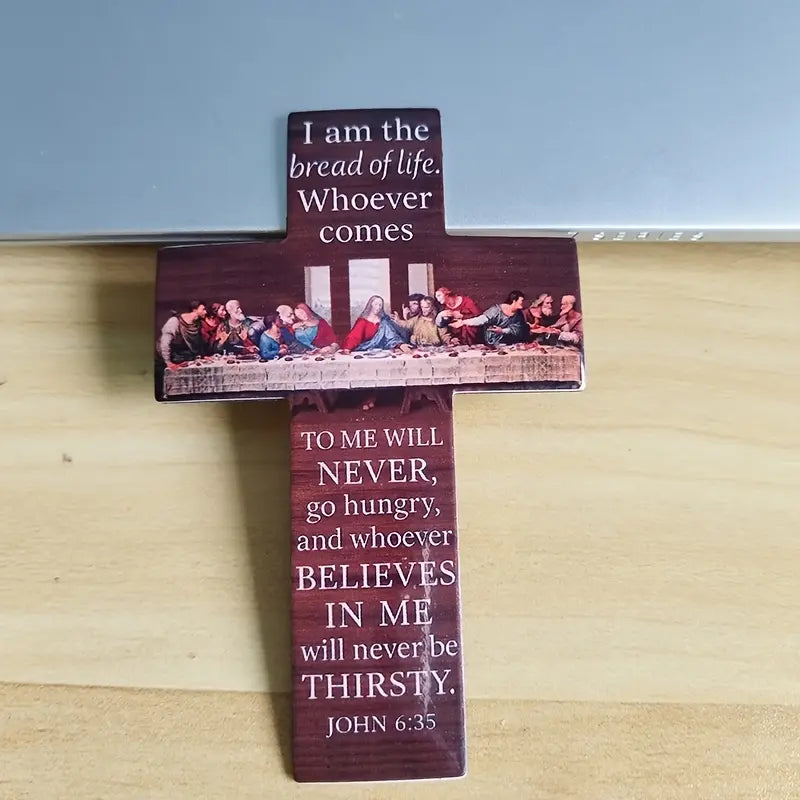 Cross Refrigerator Magnet, Christian Refrigerator Magnet, Bible Verse Art Faith Magnetic Refrigerator Magnet, Christian Cross, Suitable for Christian Kitchen Decoration for Christmas, Easter, Ramadan, 2D Flat