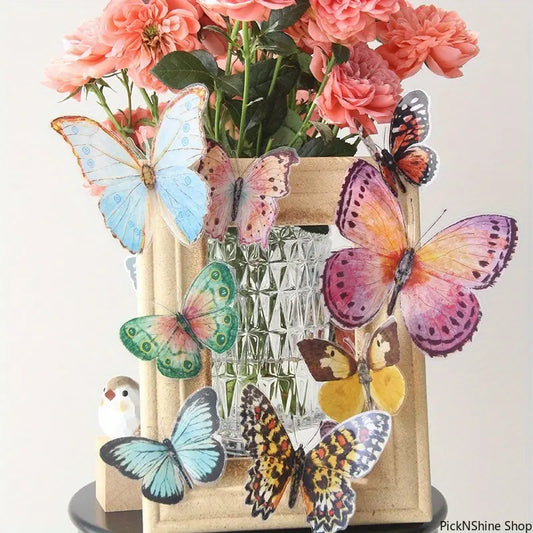 36pcs Lifelike Watercolor Wing Hanging Ornaments Set - Easy-to-Hang Fashion Accessory Set for Wedding, Party Decorations, Realistic Hanging, Basic, Synthetic, Unisex, Easy-Hanging, Butterflies, Artificial Hanging,sohochic