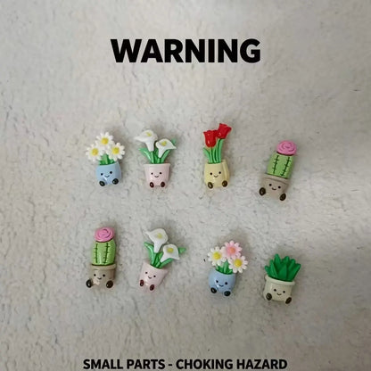 8pcs Potted Flower Fridge Magnets, Adorable Decorations for Kitchens & Offices, Ideal Gift for Holidays & Special Occasions