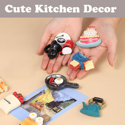 Cute Food Fridge Magnets for Fridge Cute Magnet Refrigerator Stickers for Kitchen Magnet Decorative Fun Strong Resin Magnets Home Decor Office 7PACK