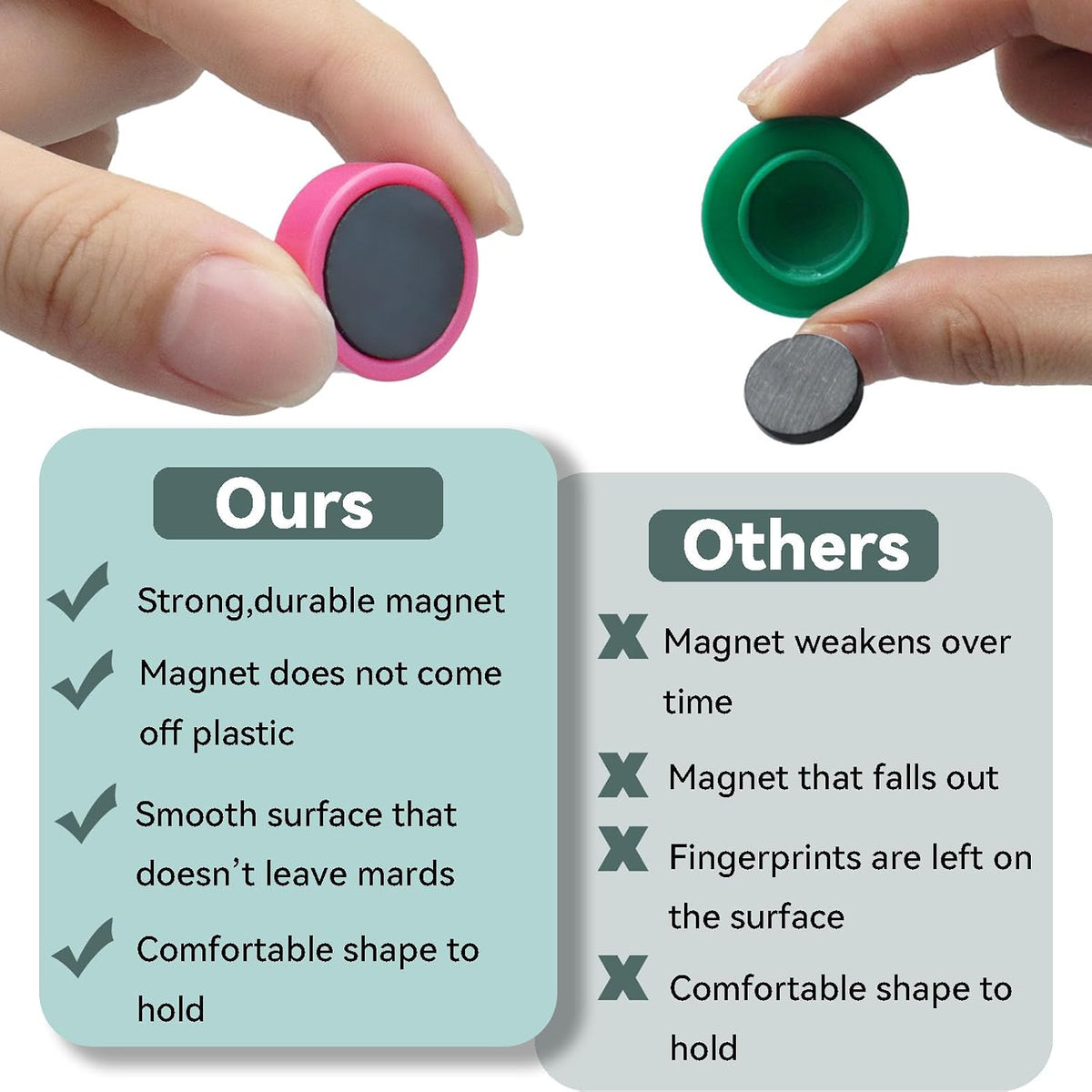 Fridge Magnets, 20PCS 10 Colors Mini Round Heavy Duty for Whiteboard