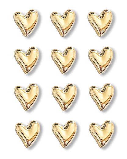 18 Pcs Cute Heart Decorative Magnets，Gold Fridge Magnets，Home Kitchen Magnets Set Decorative for Office Whiteboards (18 Pcs - Gold)