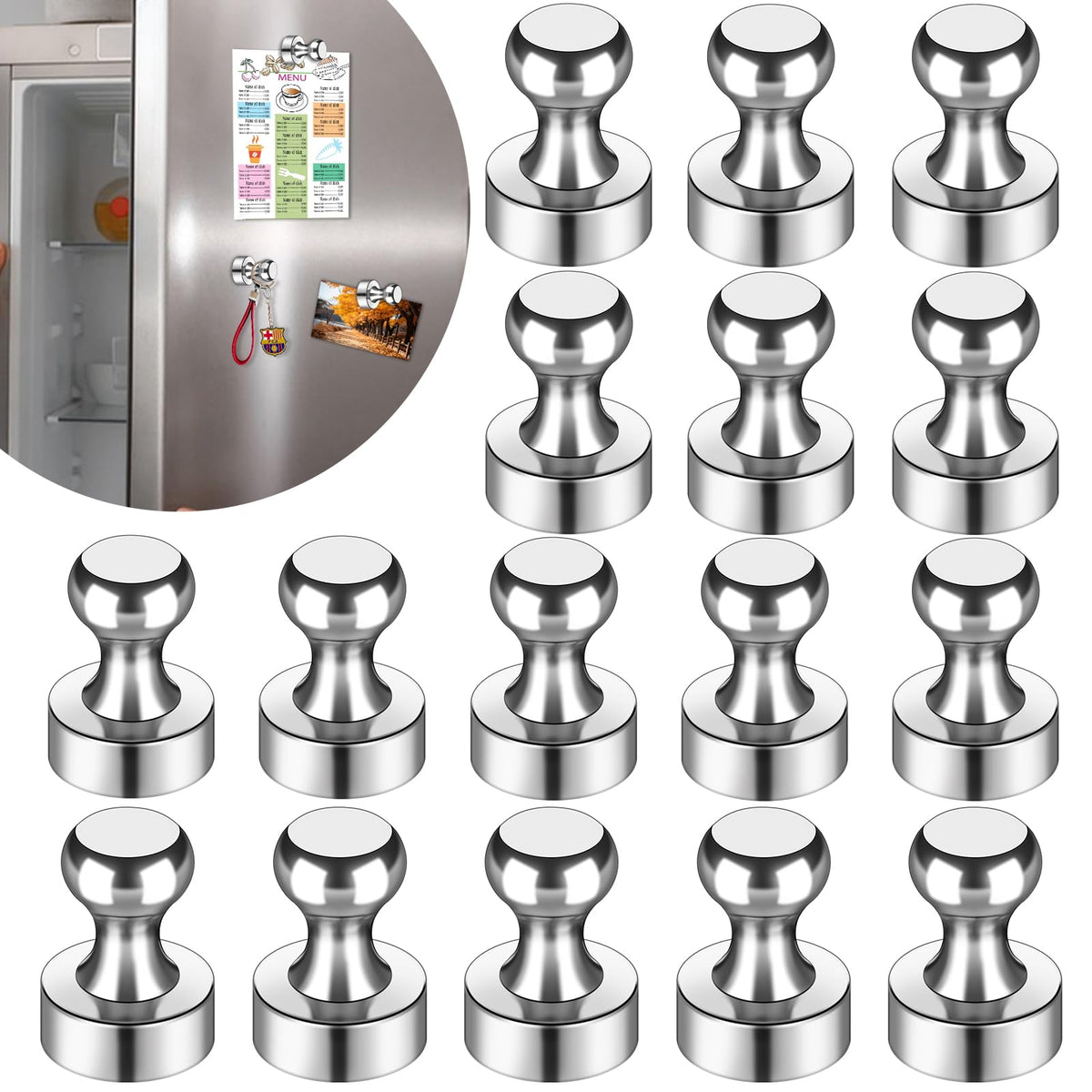 LOVIMAG Fridge Magnets 20 Pack Magnet Refrigerator Locker Whiteboard Gold