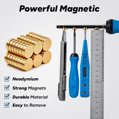 SMARTAKE 45 Pcs Refrigerator Magnets, 10x2.6mm Small Fridge Magnets, Gold
