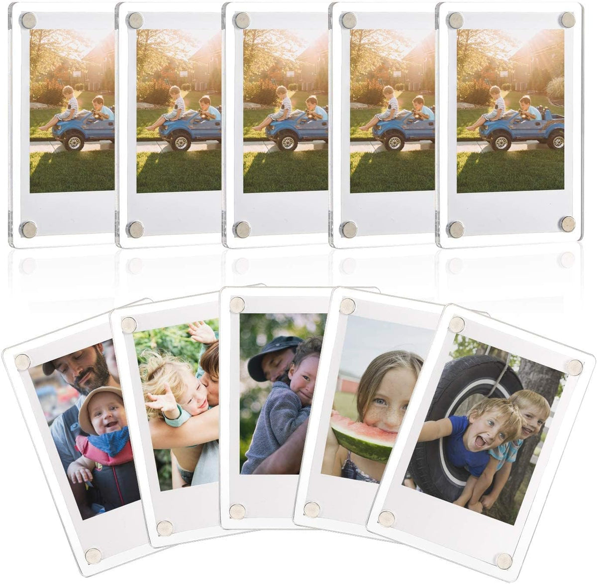 ONE WALL 10 Pack Acrylic Fridge Magnetic Frame, 2.36x3.54 Polaroid Frame