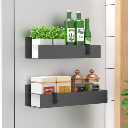 HuggieGems Metal Magnetic Spice Rack for Refrigerator Black, 4 Pack