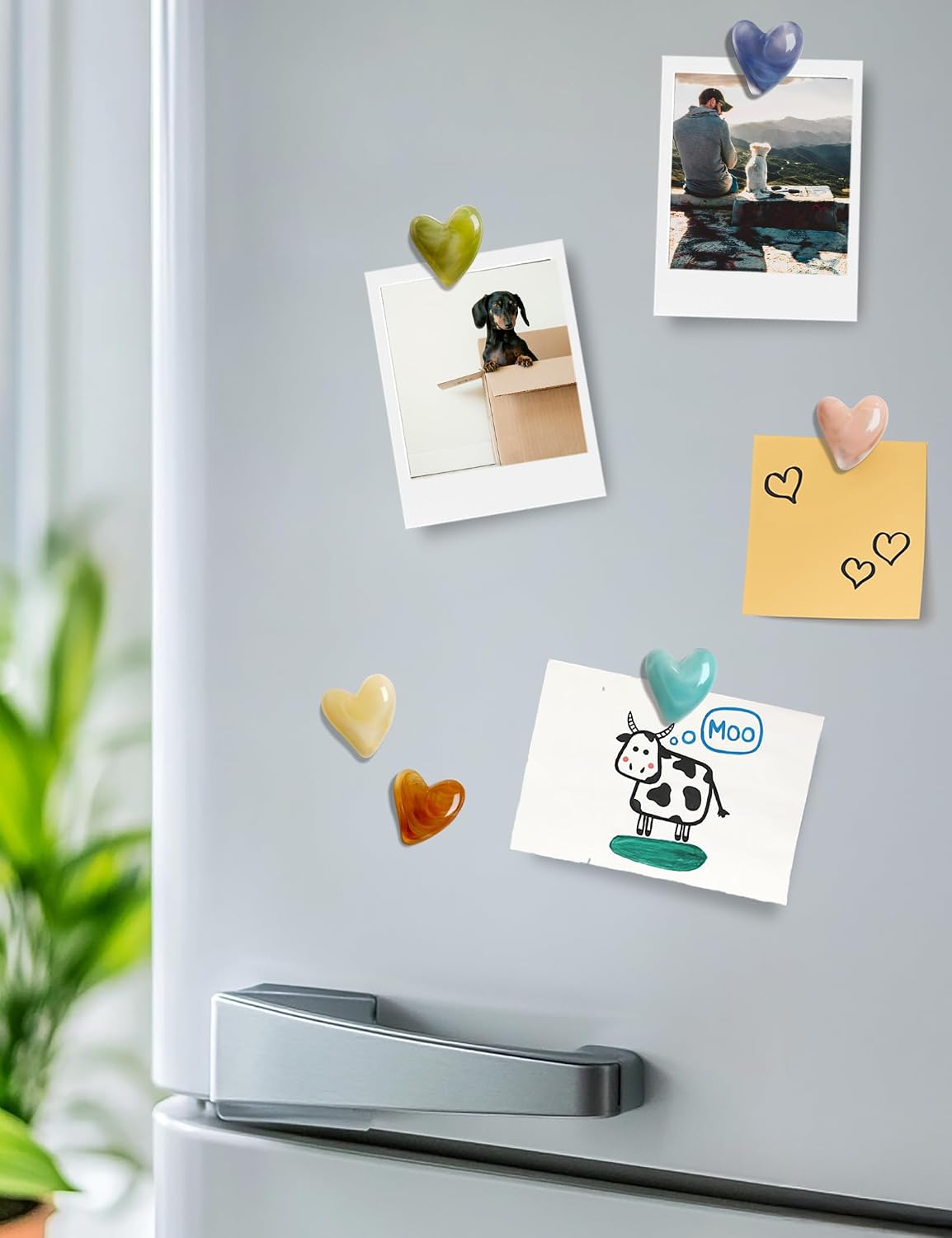 Mymazn 12Pcs Cute Fridge Magnets, Refrigerator Magnets, Heart