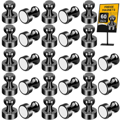 MIKEDE 30Pcs Fridge Magnets Refrigerator Magnet Strong for Pictures, Black