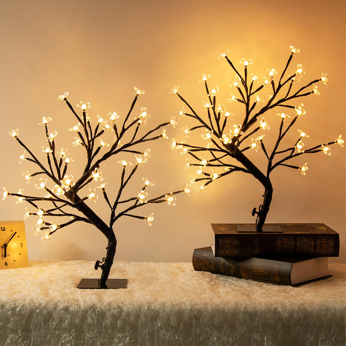 PEIDUO Artificial Tree for Christmas Decorations, 2FT Birch Tree with LED Lights, Warm White Fairy Lights Spirit Tree Lamp for Home Indoor Tabletop Centerpiece, Battery Powered, Timer