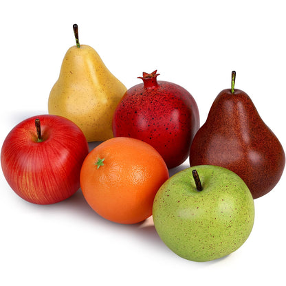 6pcs Fake Gold Pear Decoration,Realistic Artificial Gold Fruit