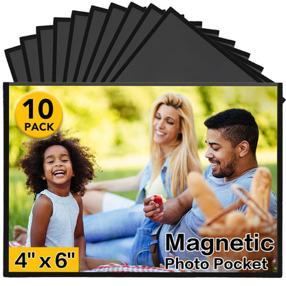 YixangDD 15 Pack Magnetic Picture Frames for Refrigerator, 4x6 Inch, Black