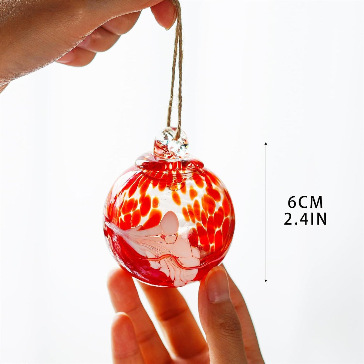 6Pcs Hand-Blown Glass Ornament Balls 2.3'' Hanging Witches Ball Gazing Ball