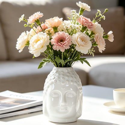 Nawaza Ceramic Flower Vase White Small Farmhouse Table Decor Vase V14