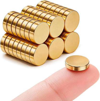 SMARTAKE 45 Pcs Refrigerator Magnets, 10x2.6mm Small Fridge Magnets, Gold